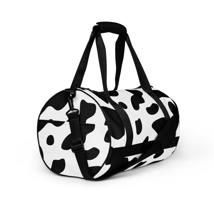 Crossbody Water-resistant Travel Bag Black White Cow Print - Bags | Travel Bags