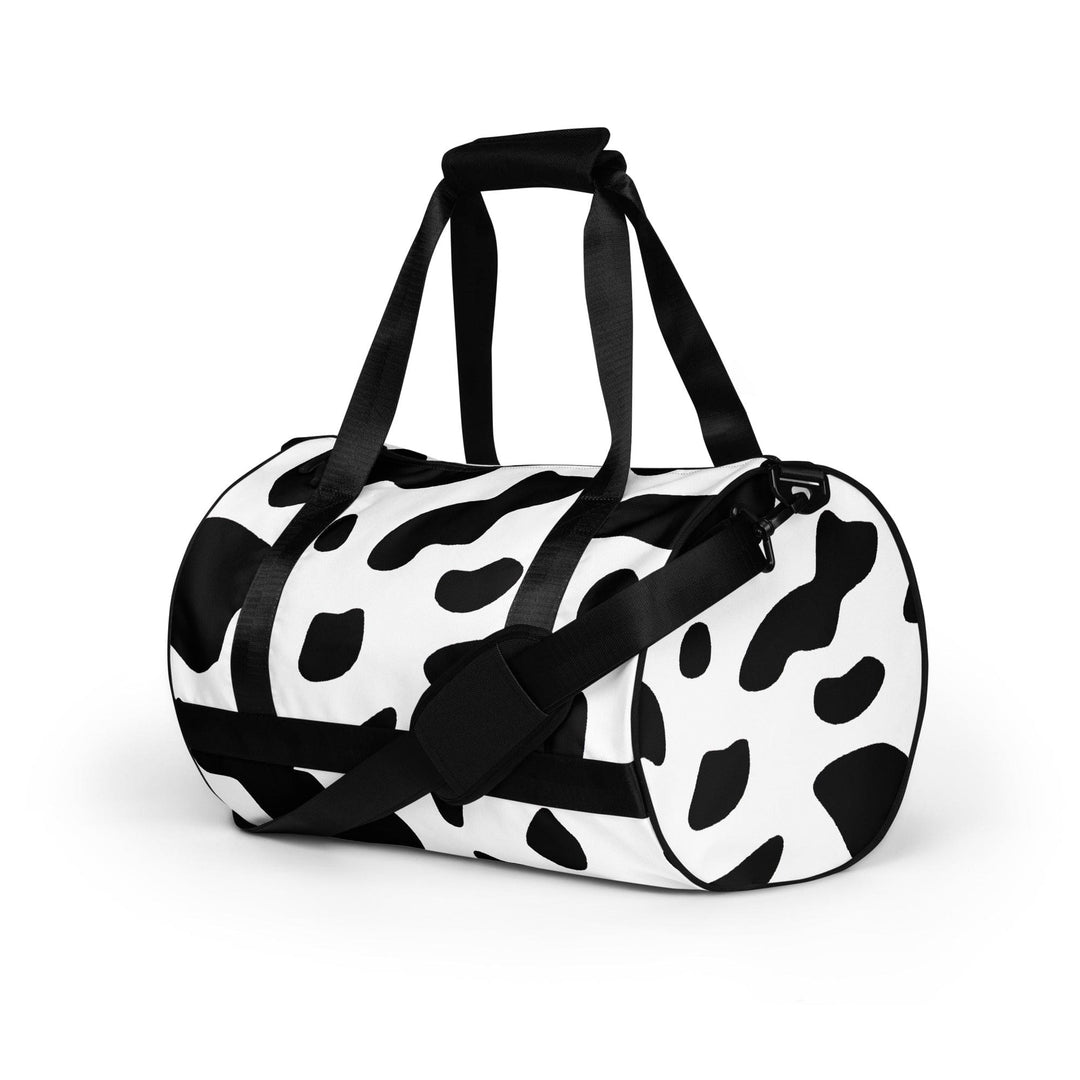 Crossbody Water-resistant Travel Bag Black White Cow Print - Bags | Travel Bags