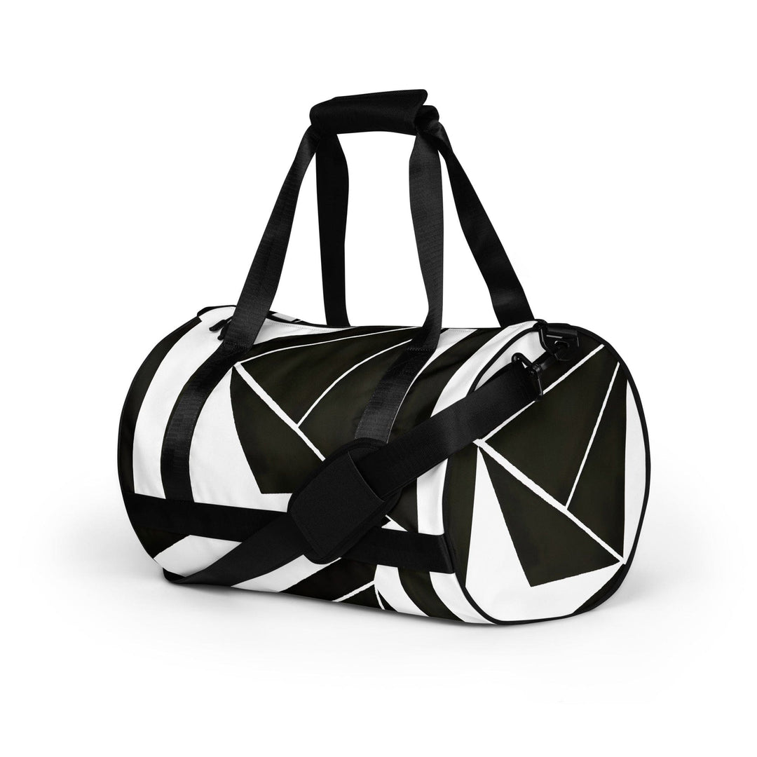 Crossbody Water-resistant Travel Bag Black and White Geometric - Bags | Travel