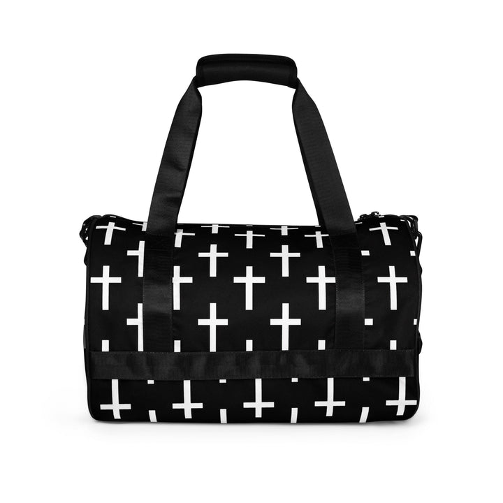 Crossbody Water-resistant Travel Bag Black and White Seamless Cross - Bags