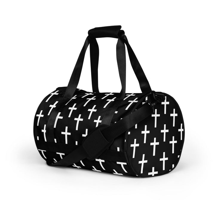 Crossbody Water-resistant Travel Bag Black and White Seamless Cross - Bags