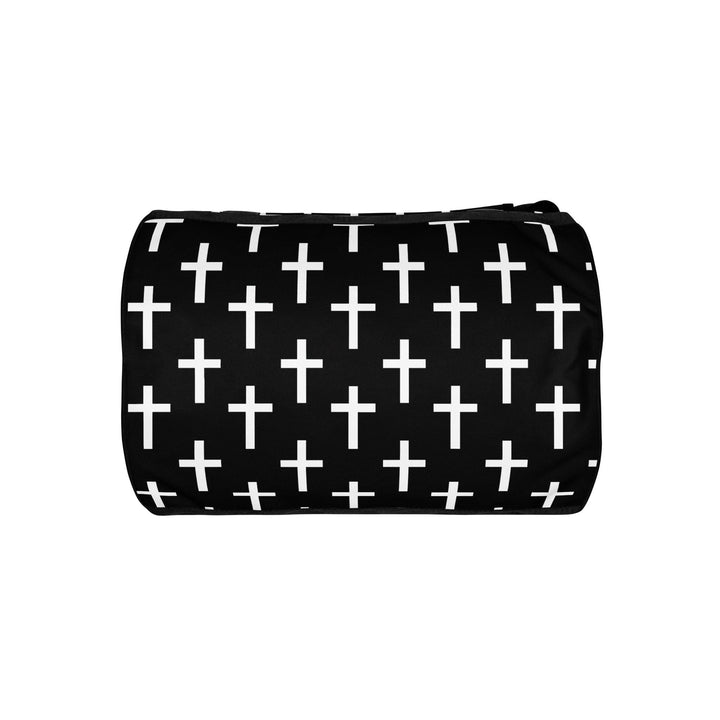 Crossbody Water-resistant Travel Bag Black and White Seamless Cross - Bags