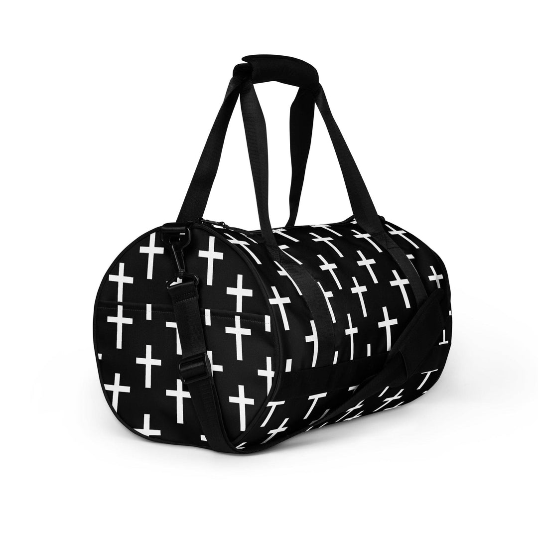 Crossbody Water-resistant Travel Bag Black and White Seamless Cross - Bags