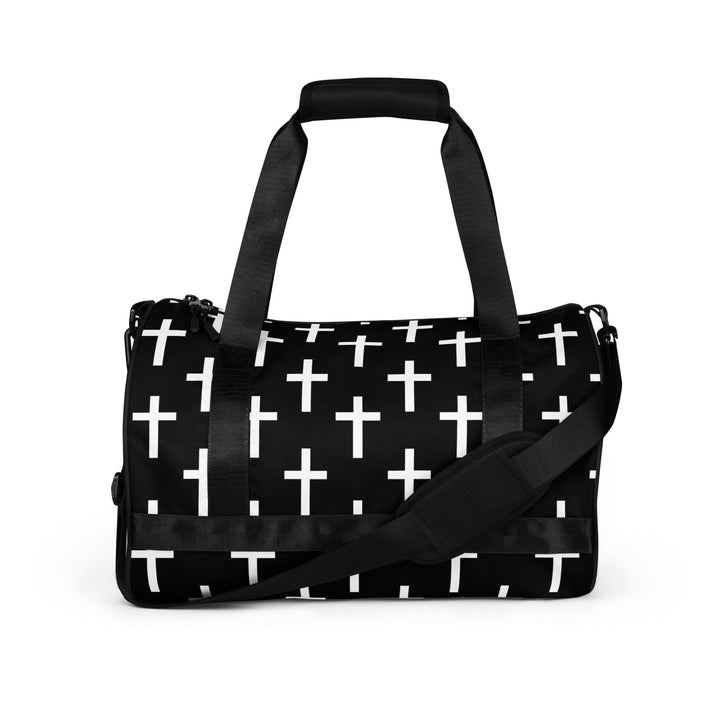 Crossbody Water-resistant Travel Bag Black and White Seamless Cross - Bags