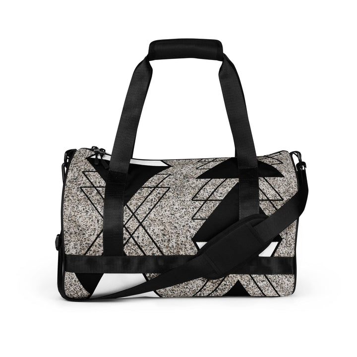 Crossbody Water-resistant Travel Bag - Black and White Triangular - Bags