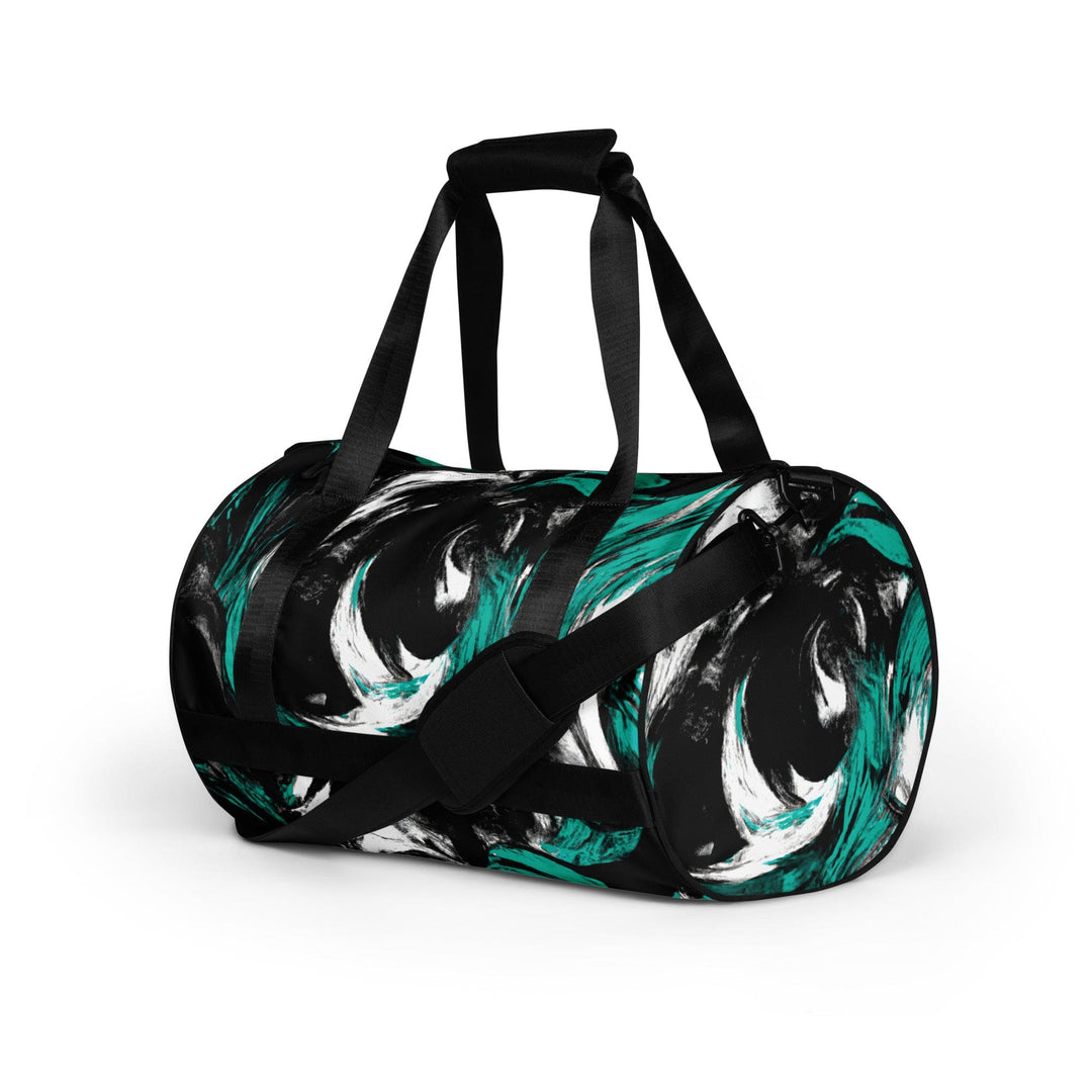 Crossbody Water-resistant Travel Bag Black Green White Abstract - Bags | Travel