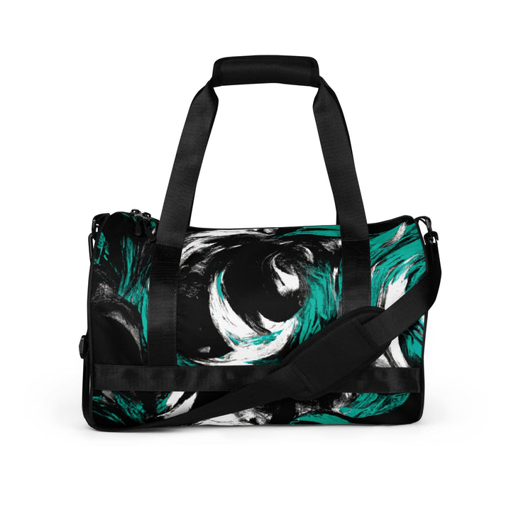 Crossbody Water-resistant Travel Bag Black Green White Abstract - Bags | Travel