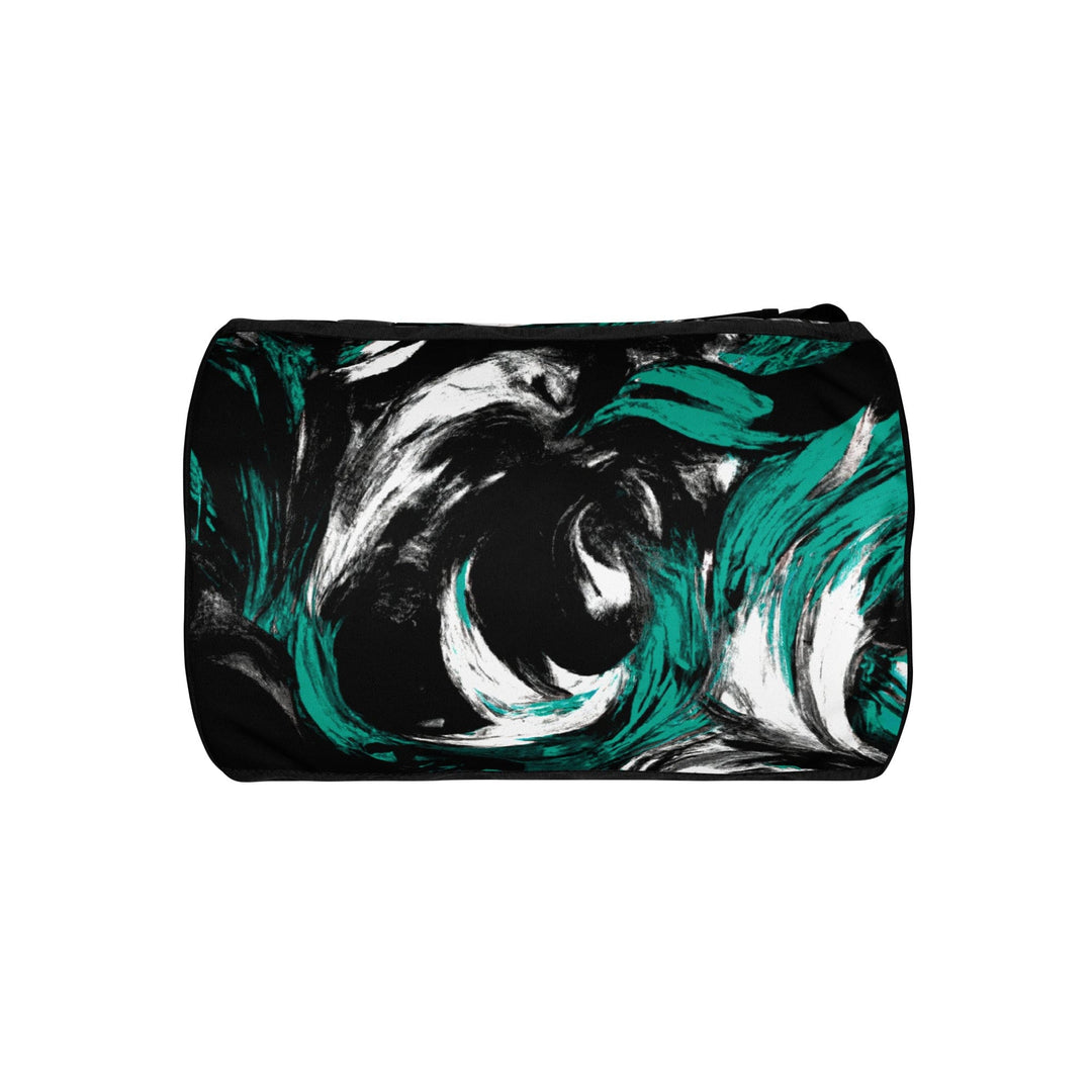 Crossbody Water-resistant Travel Bag Black Green White Abstract - Bags | Travel