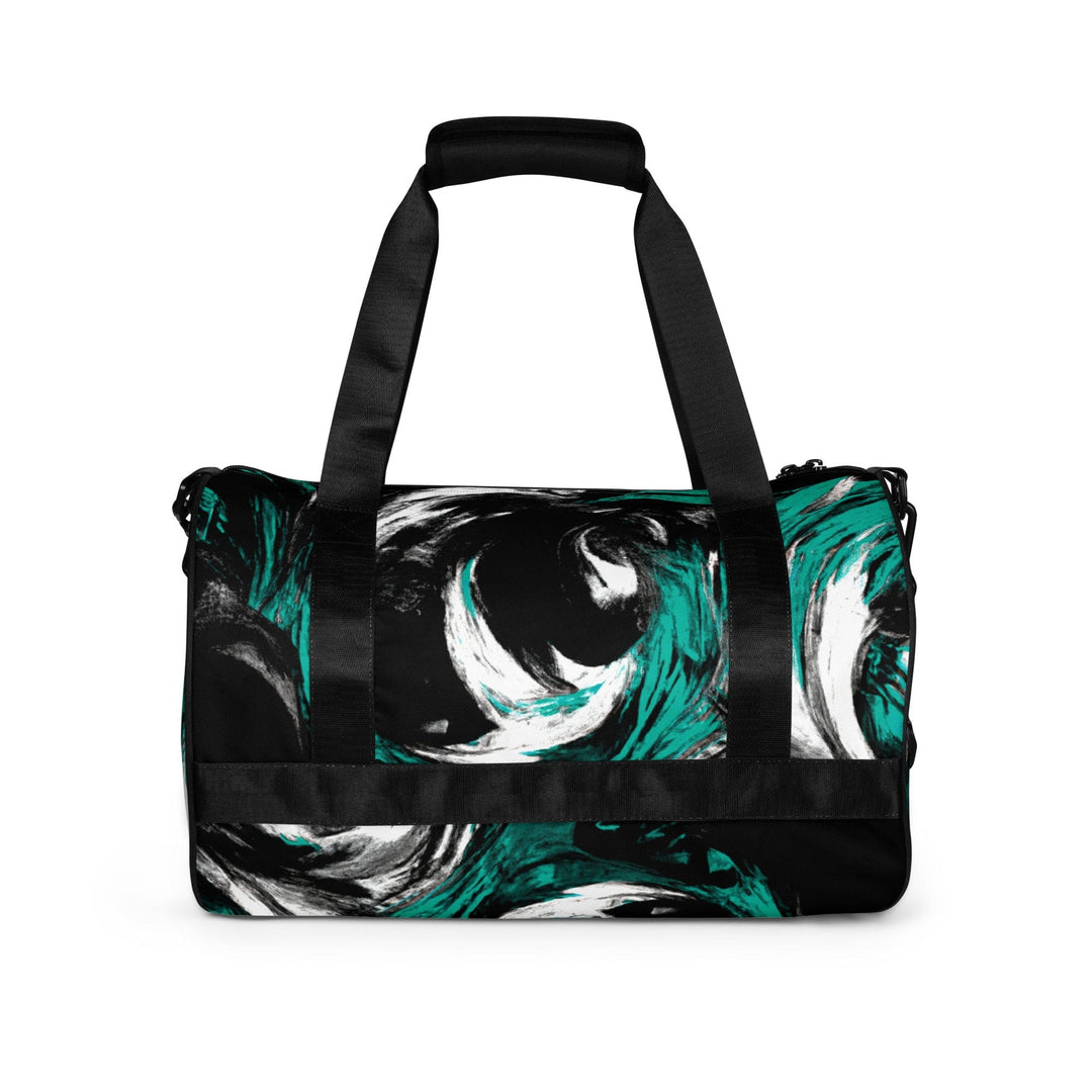 Crossbody Water-resistant Travel Bag Black Green White Abstract - Bags | Travel