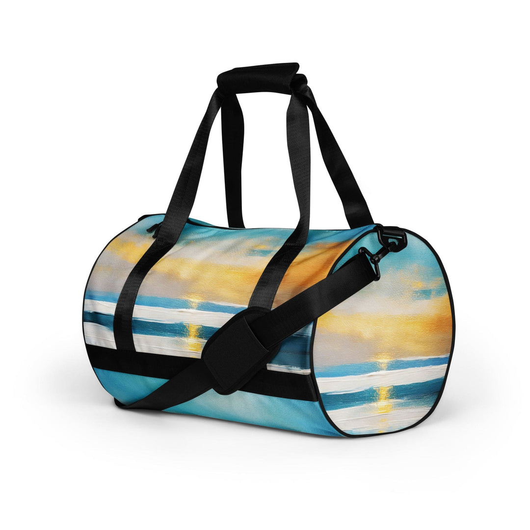 Crossbody Water-resistant Travel Bag Blue Ocean Golden Sunset Print - Bags