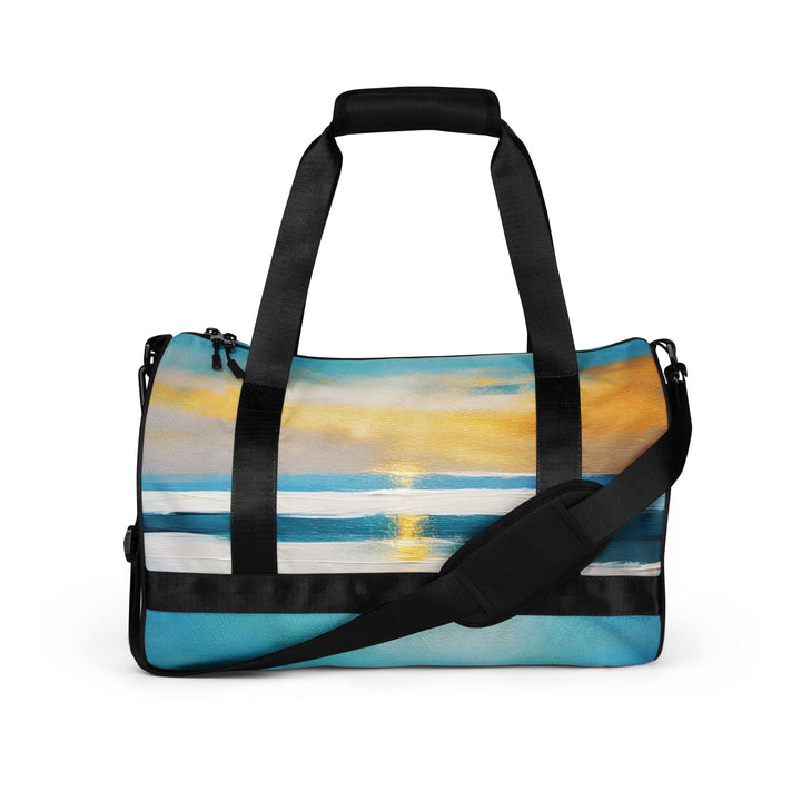 Crossbody Water-resistant Travel Bag Blue Ocean Golden Sunset Print - Bags