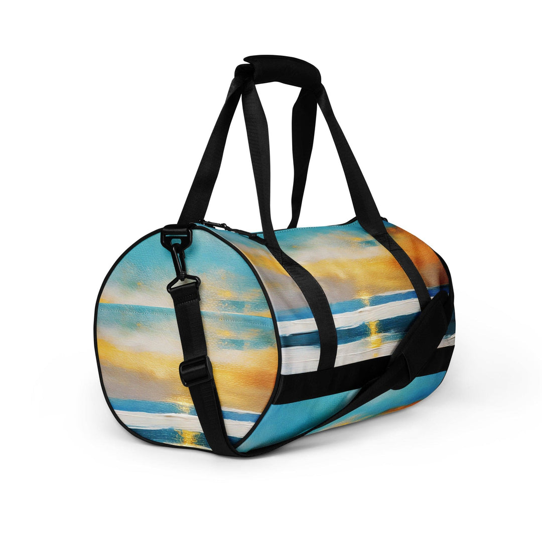 Crossbody Water-resistant Travel Bag Blue Ocean Golden Sunset Print - Bags