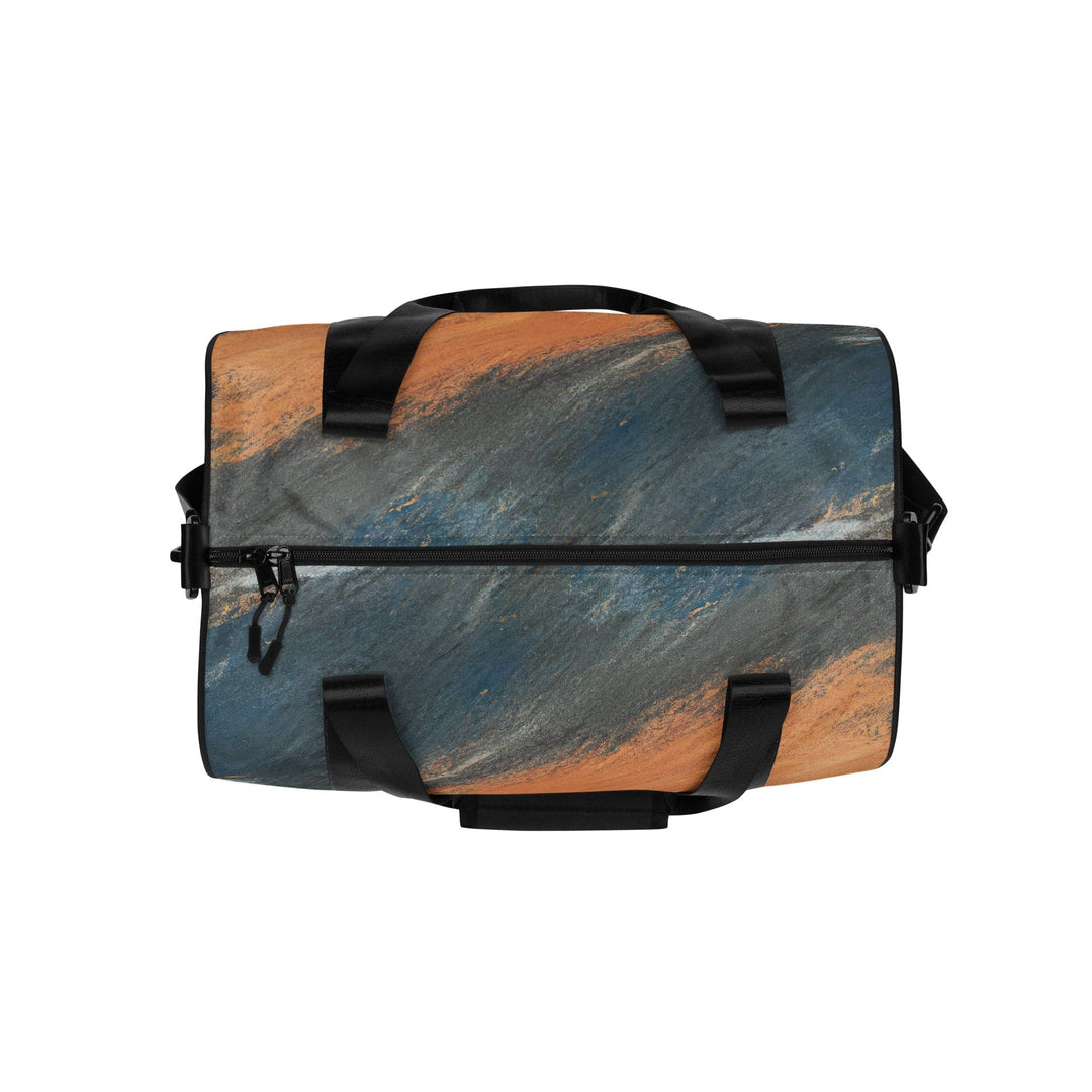 Crossbody Water-resistant Travel Bag Blue Orange Abstract Pattern - Bags