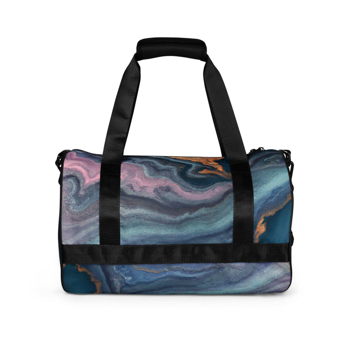 Crossbody Water-resistant Travel Bag - Blue Pink Marble Swirl Print