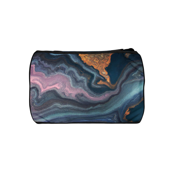 Crossbody Water-resistant Travel Bag - Blue Pink Marble Swirl Print