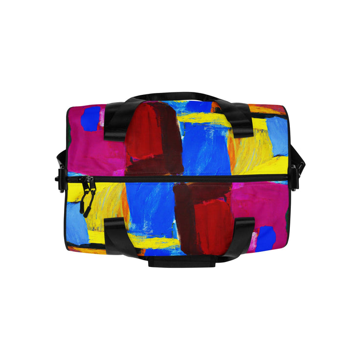 Crossbody Water-resistant Travel Bag - Blue Red Abstract Pattern - Bags/Travel