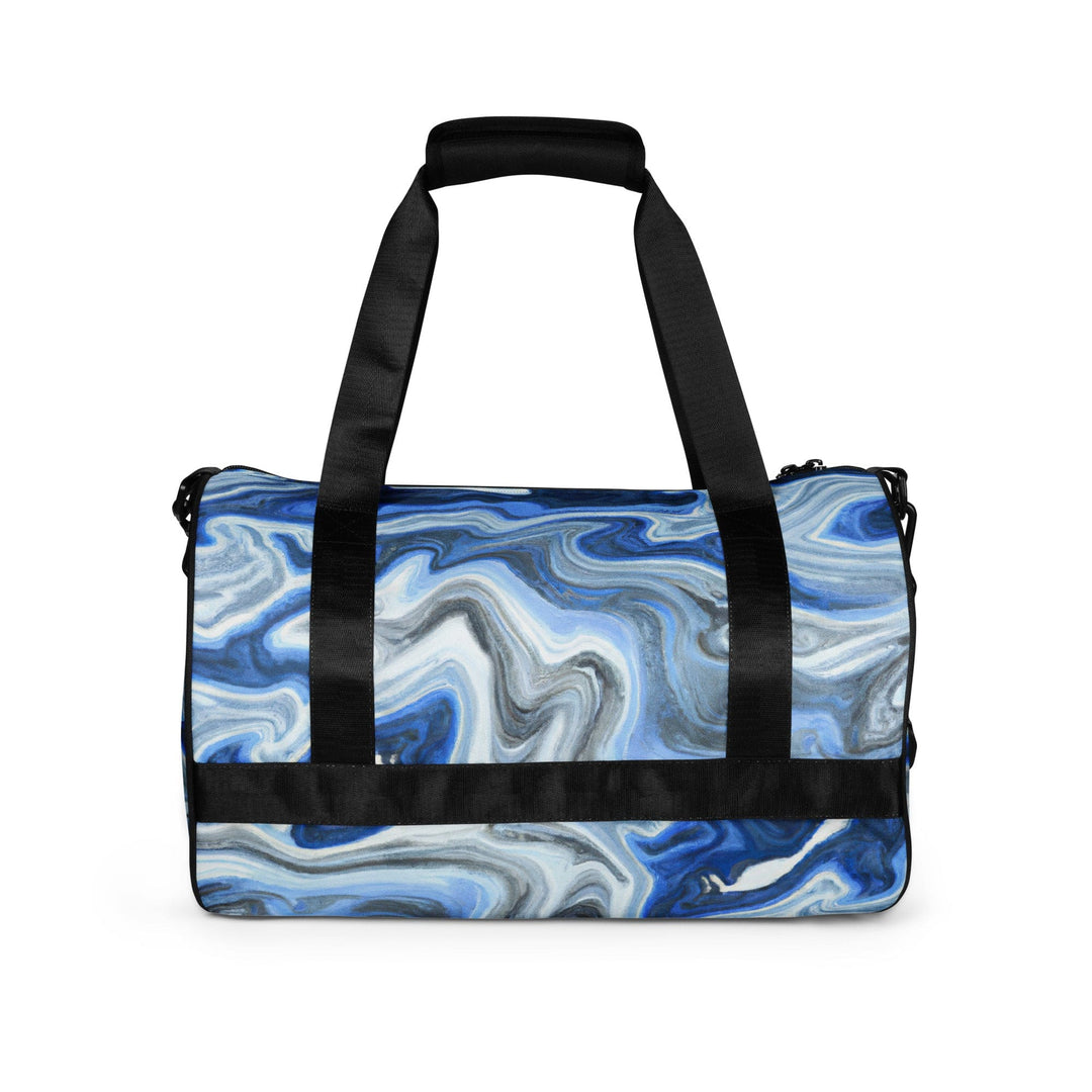 Crossbody Water-resistant Travel Bag - Blue Grey Marble Print - Bags/Travel