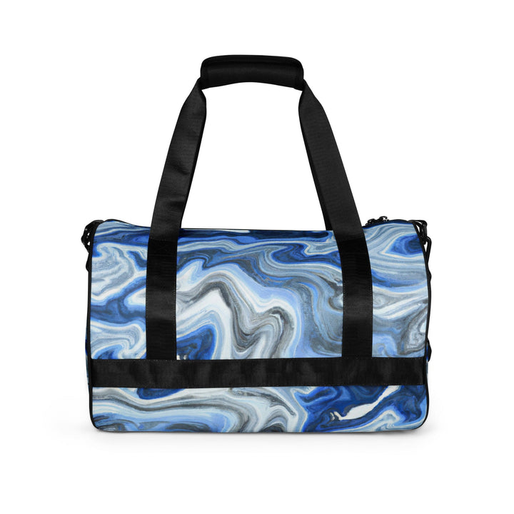 Crossbody Water-resistant Travel Bag - Blue Grey Marble Print - Bags/Travel
