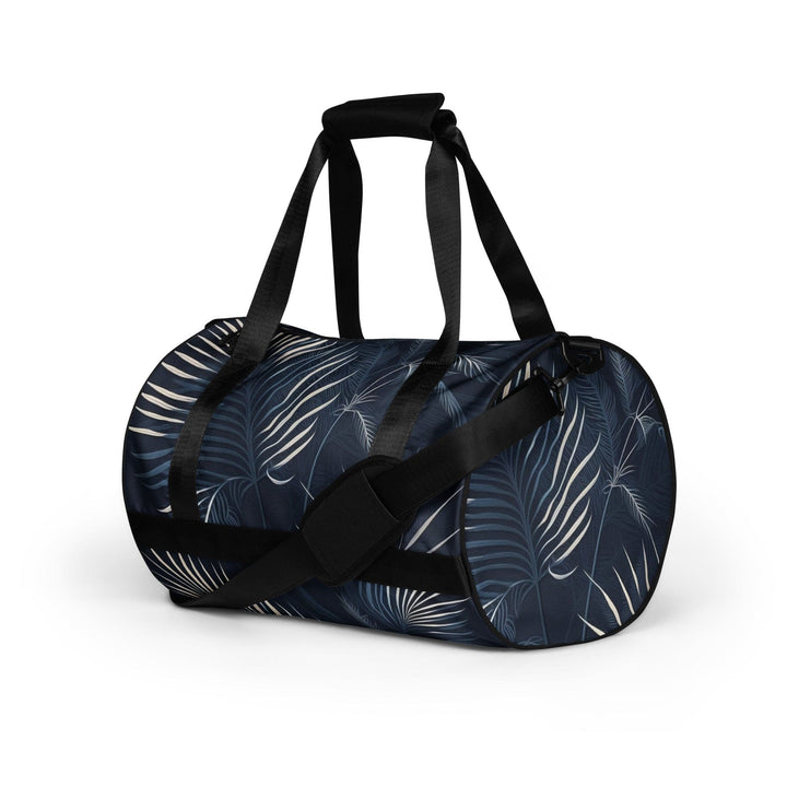 Crossbody Water-resistant Travel Bag - Blue White Palm Leaves - Bags | Travel