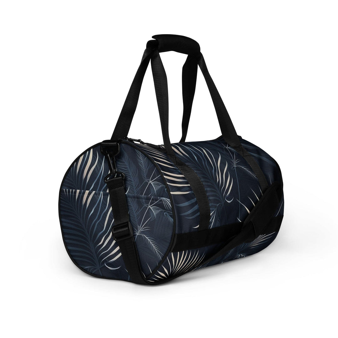 Crossbody Water-resistant Travel Bag - Blue White Palm Leaves - Bags | Travel