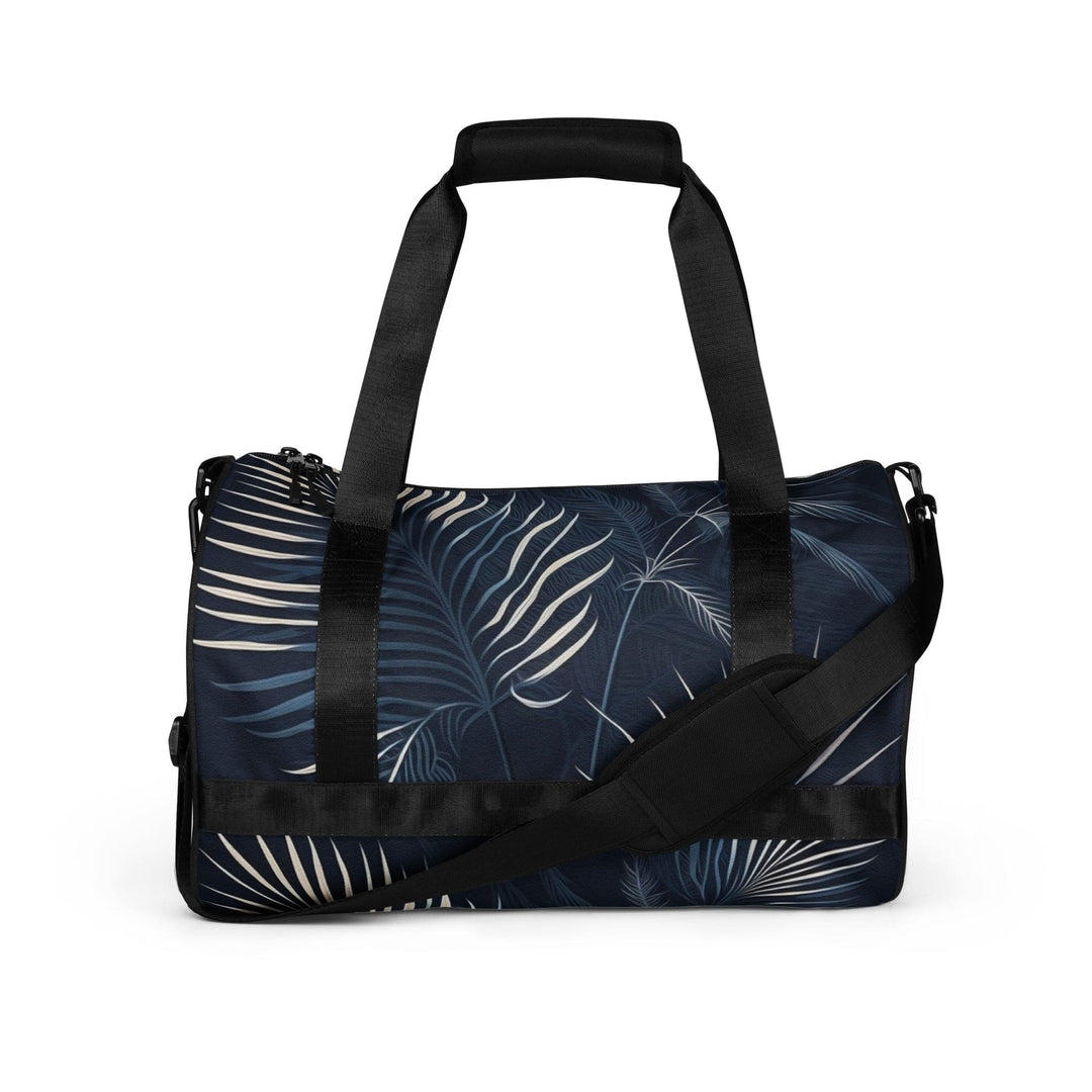 Crossbody Water-resistant Travel Bag - Blue White Palm Leaves - Bags | Travel