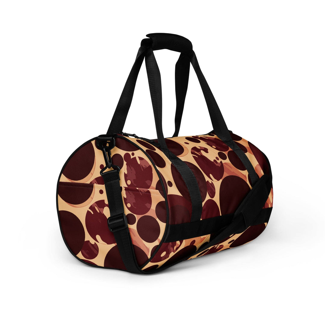 Crossbody Water-resistant Travel Bag Burgundy Beige Circular Print - Bags