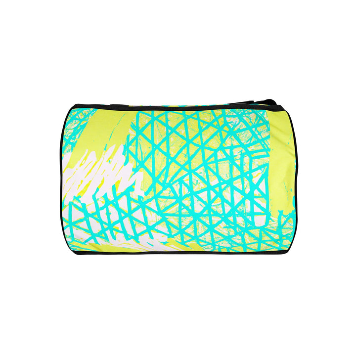 Crossbody Water-resistant Travel Bag - Cyan Blue Lime Green and White - Bags