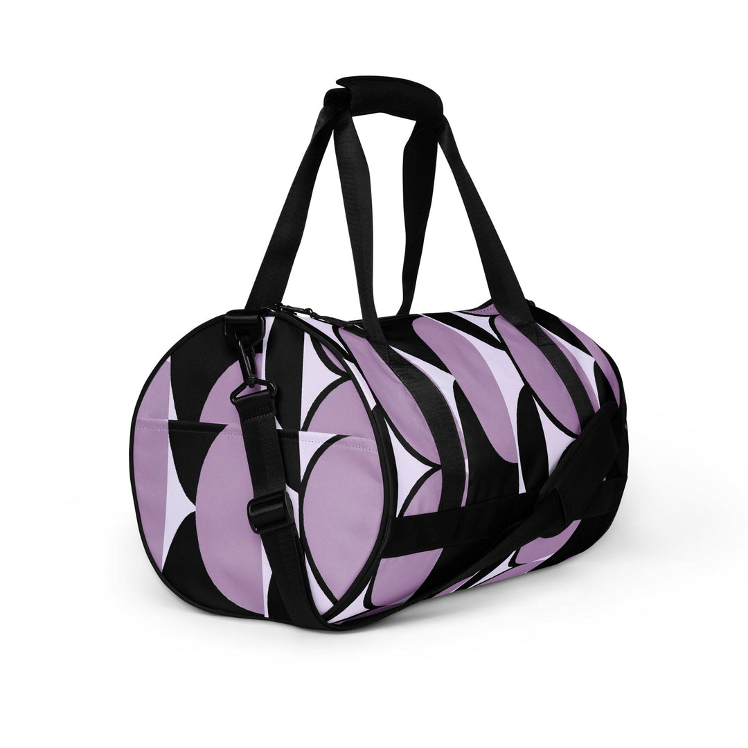 Crossbody Water-resistant Travel Bag - Geometric Lavender and Black 2 - Bags