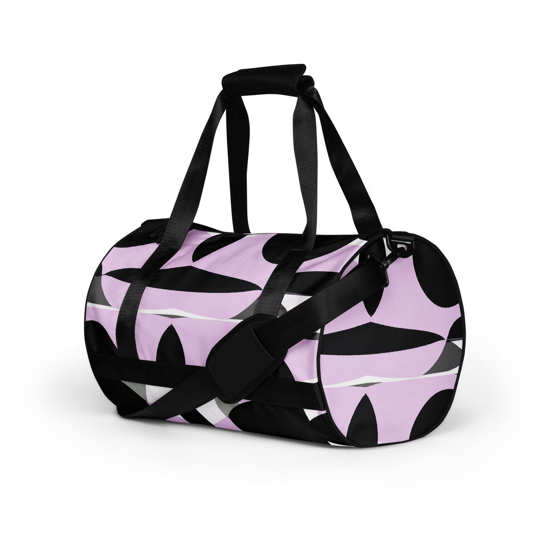 Crossbody Water-resistant Travel Bag Geometric Lavender and Black - Bags