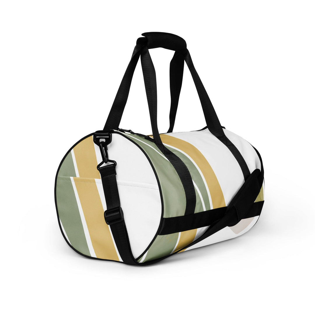 Crossbody Water-resistant Travel Bag Green Abstract Geometric Pattern - Bags