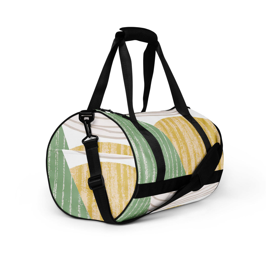 Crossbody Water-resistant Travel Bag - Green Textured Boho Pattern