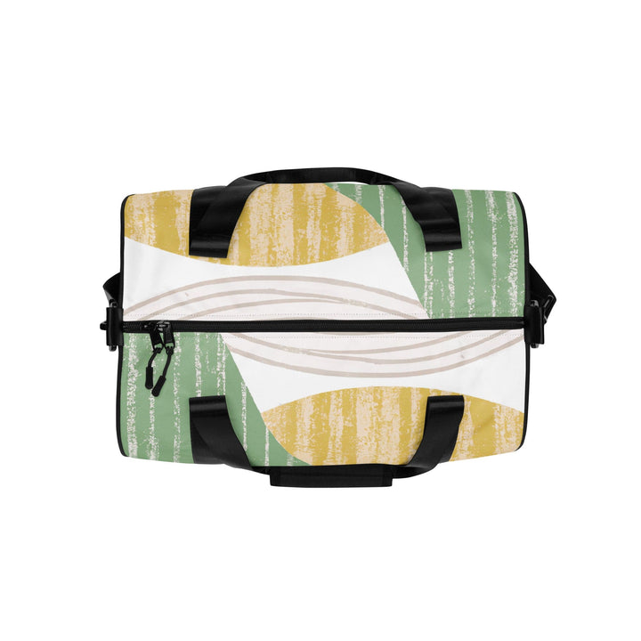 Crossbody Water-resistant Travel Bag - Green Textured Boho Pattern