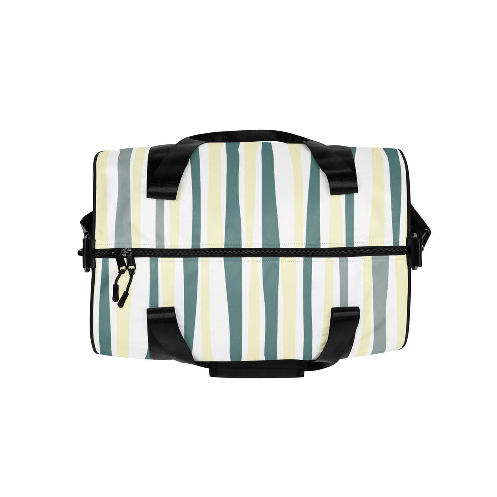 Crossbody Water-resistant Travel Bag Green Yellow Geometric Lines - Bags