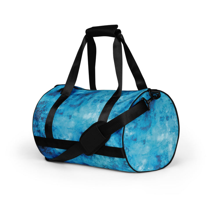 Crossbody Water-resistant Travel Bag - Light and Dark Blue Marble - Bags/Travel