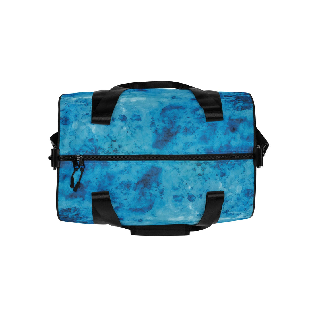 Crossbody Water-resistant Travel Bag - Light and Dark Blue Marble - Bags/Travel