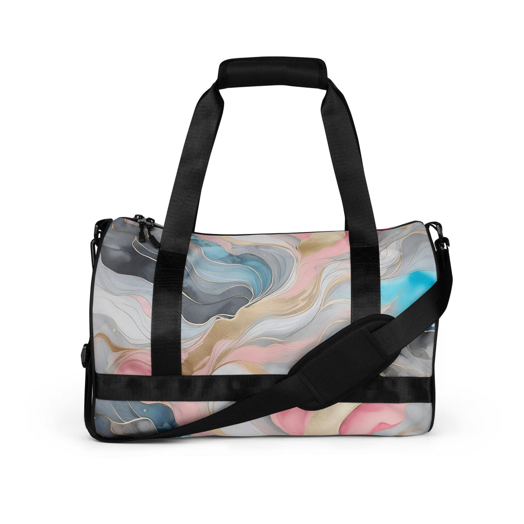 Crossbody Water-resistant Travel Bag Marble Cloud of Grey Pink Blue - Bags