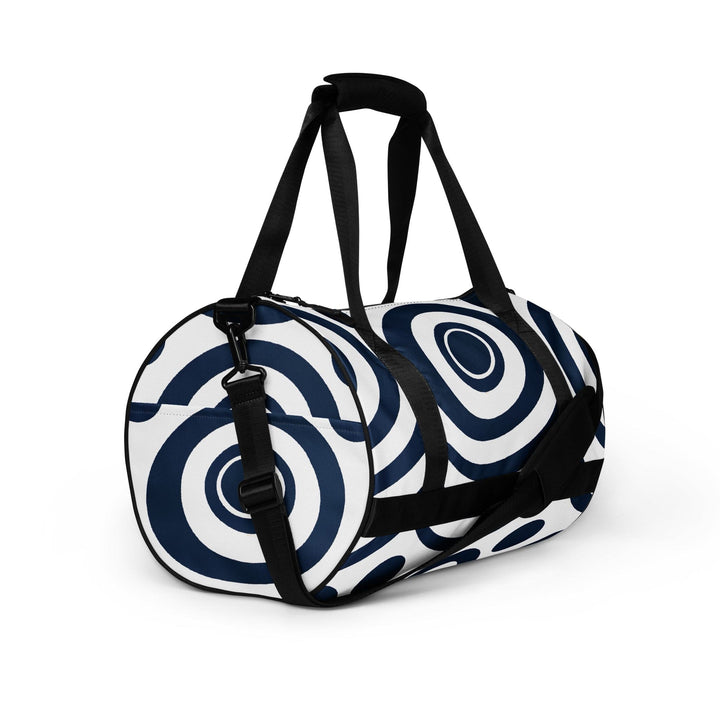 Crossbody Water-resistant Travel Bag Navy Blue and White Circular - Bags