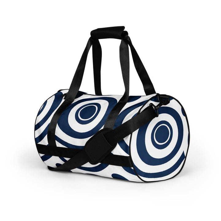 Crossbody Water-resistant Travel Bag Navy Blue and White Circular - Bags