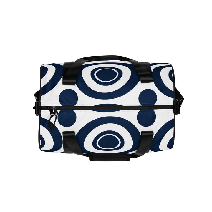 Crossbody Water-resistant Travel Bag Navy Blue and White Circular - Bags