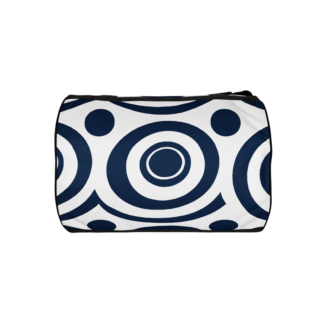 Crossbody Water-resistant Travel Bag Navy Blue and White Circular - Bags