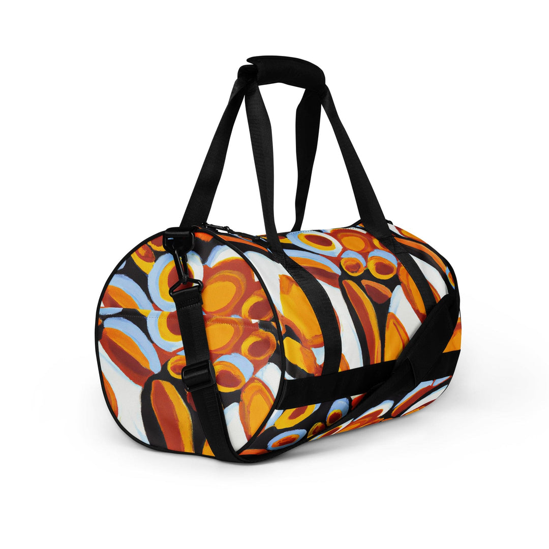 Crossbody Water-resistant Travel Bag Orange Black White Geometric - Bags