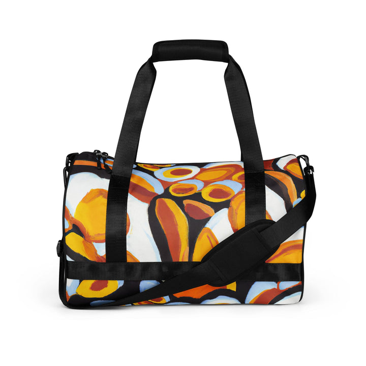 Crossbody Water-resistant Travel Bag Orange Black White Geometric - Bags