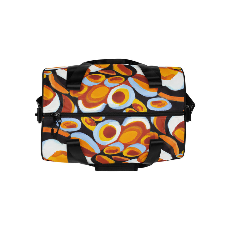 Crossbody Water-resistant Travel Bag Orange Black White Geometric - Bags