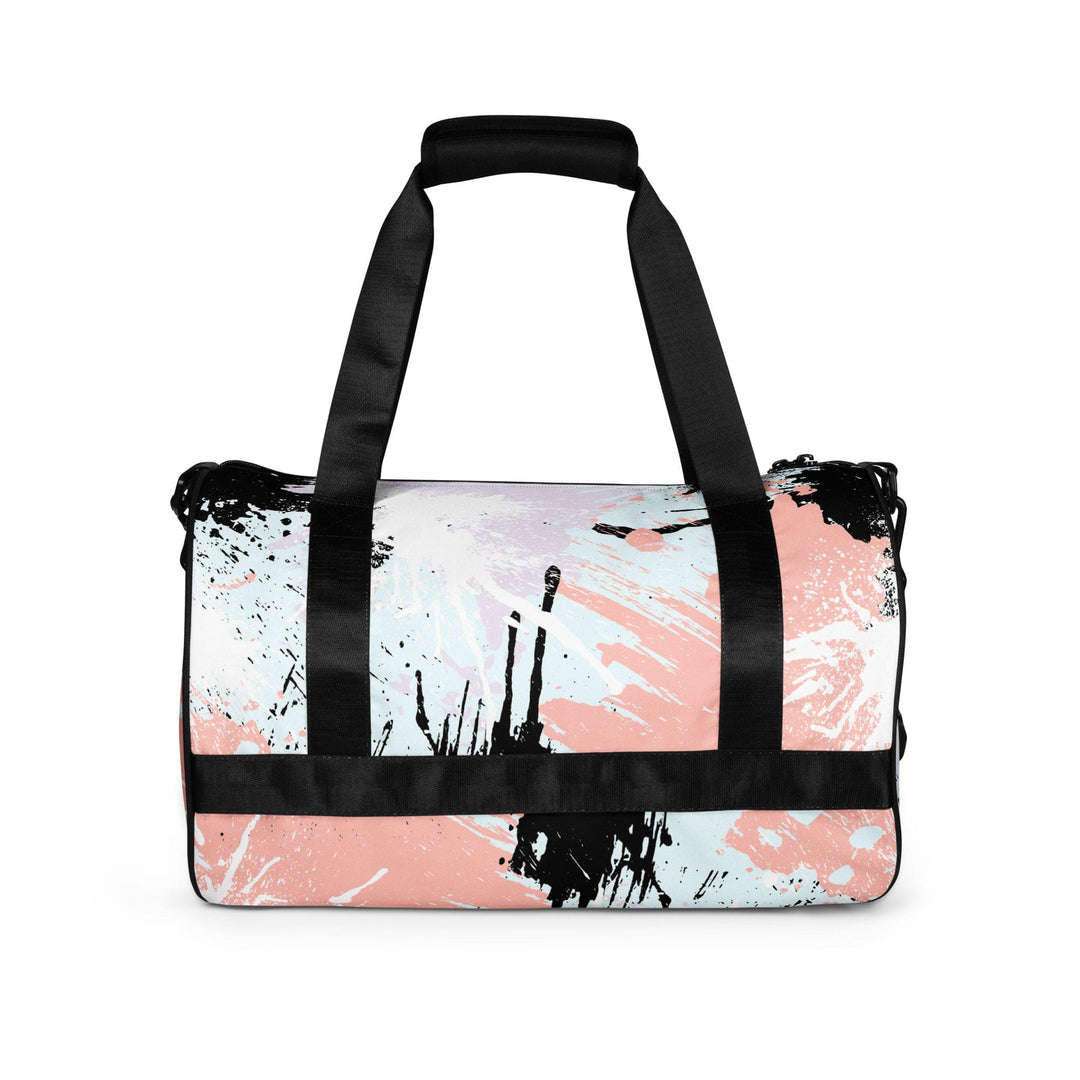 Crossbody Water-resistant Travel Bag - Pink Black Abstract Pattern