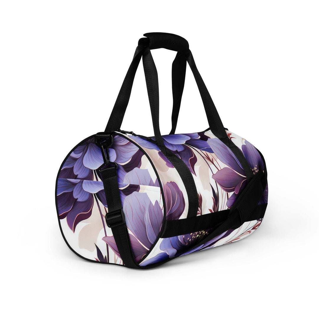 Crossbody Water-resistant Travel Bag - Purple Botanical Blooms 2 - Bags