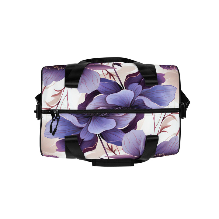 Crossbody Water-resistant Travel Bag - Purple Botanical Blooms 2 - Bags