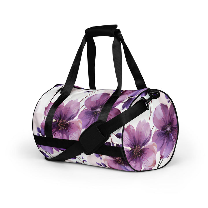 Crossbody Water-resistant Travel Bag Purple Botanical Blooms 3 - Bags | Travel