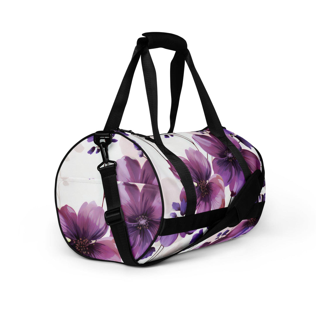 Crossbody Water-resistant Travel Bag Purple Botanical Blooms 3 - Bags | Travel