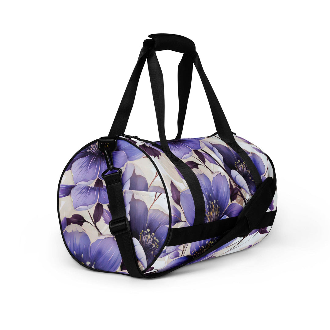 Crossbody Water-resistant Travel Bag Purple Botanical Blooms 4 - Bags | Travel