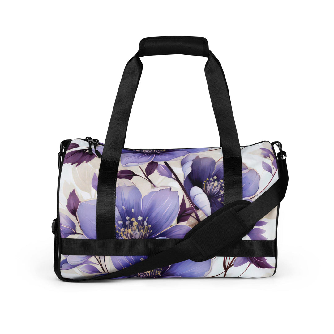 Crossbody Water-resistant Travel Bag Purple Botanical Blooms 4 - Bags | Travel